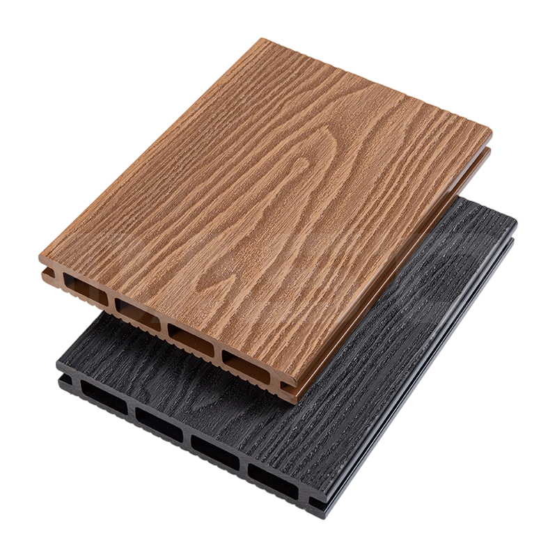 Rekaan Lubang Persegi Ringan Klip Tersembunyi Papan Decking Komposit Timbul Dalam 140mm x 25mm